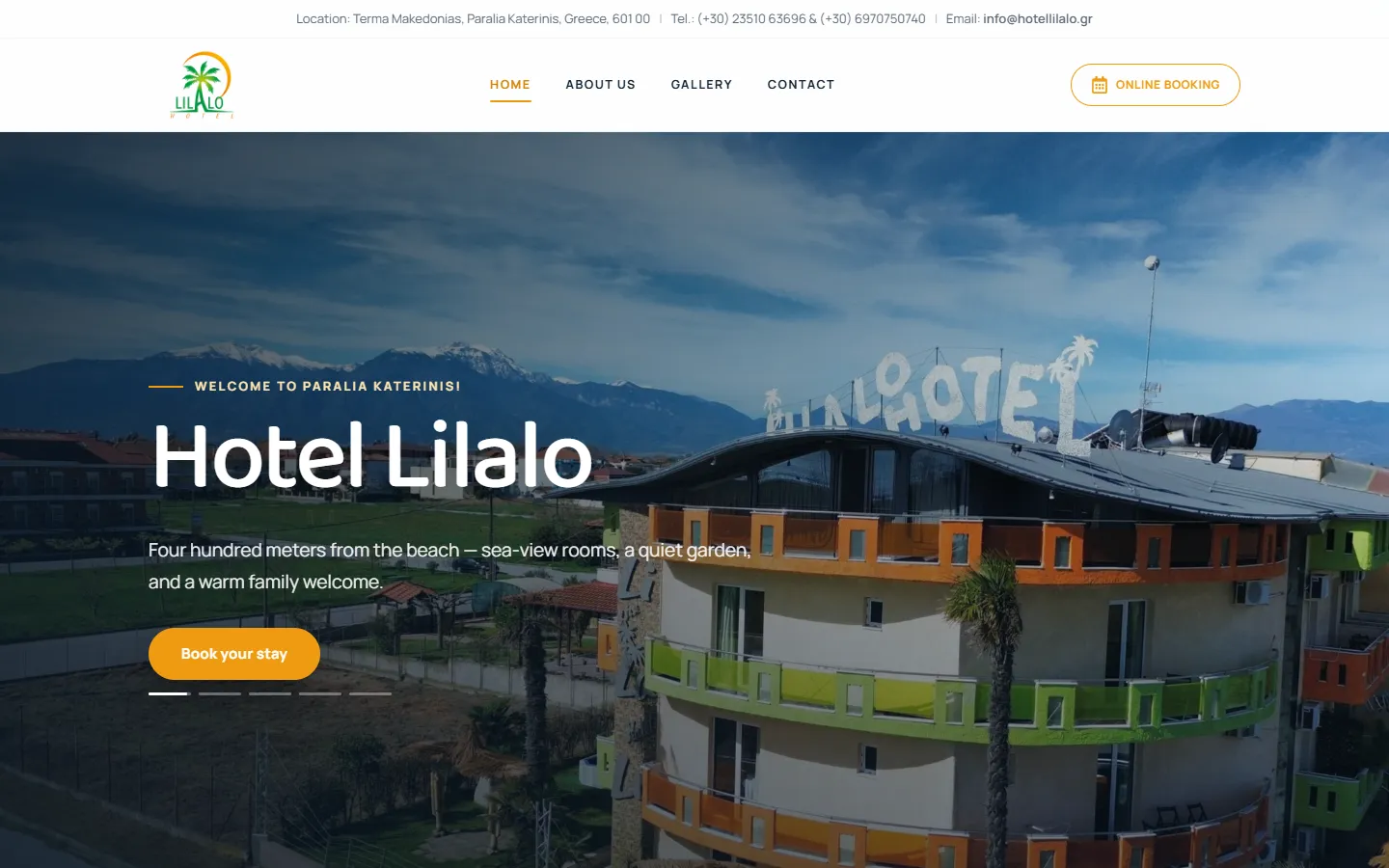 Ιστοσελίδα Hotel Lilalo